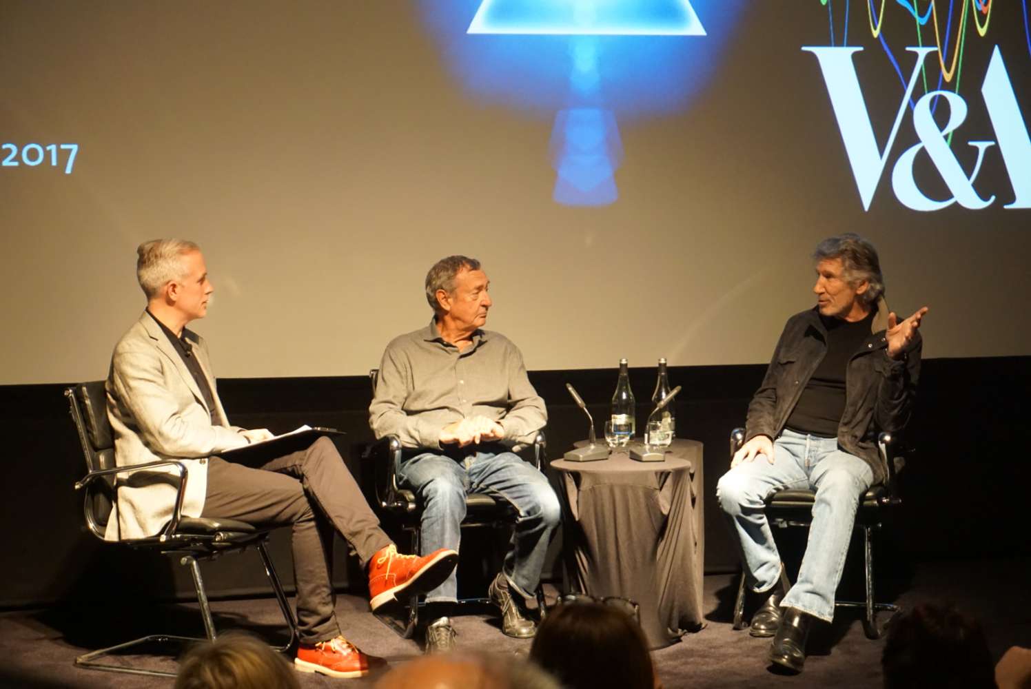 Pink Floyd's Roger Waters and Nick Mason made a rare public appearance together in London last week (photo: PLASA Media)