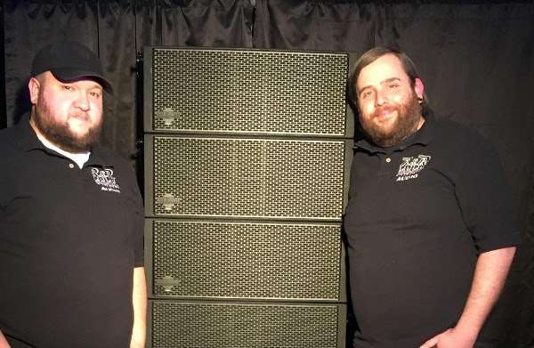 R & R Audio Services owners Ron Perchinsky (left) and Bob Chamberlain with their new EAW Radius line array