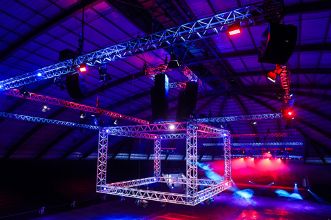 Stage Audio Works designed and integrated a sophisticated audio, lighting and rigging solution for the main arena