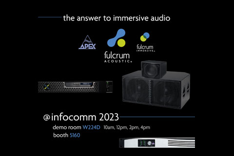 Visitors can experience the Fulcrum Immersive suite in action throughout InfoComm 2023
