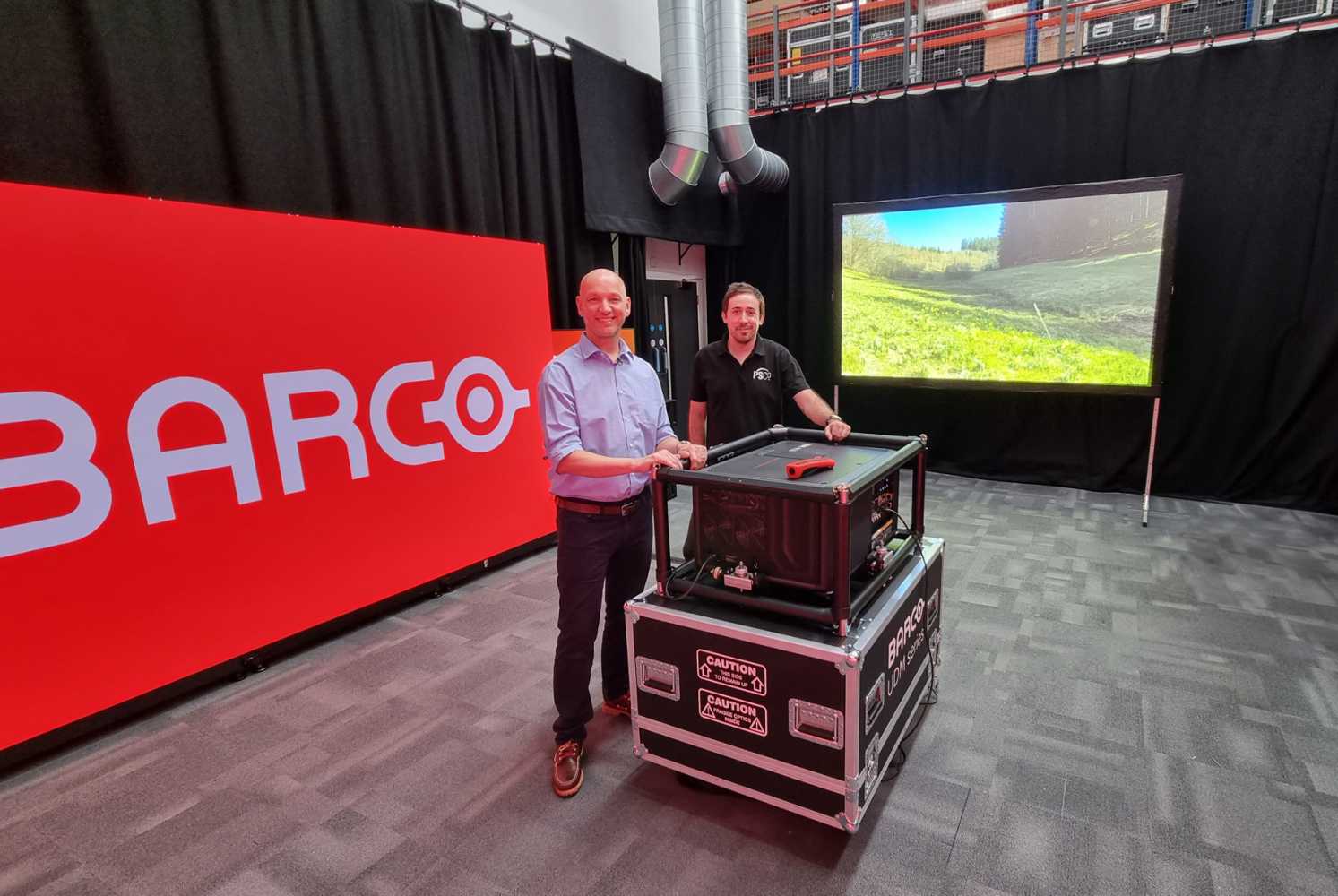 Tom Allott, asset manager at PSCo and Ashley Raines, country manager UK & Ireland at Barco
