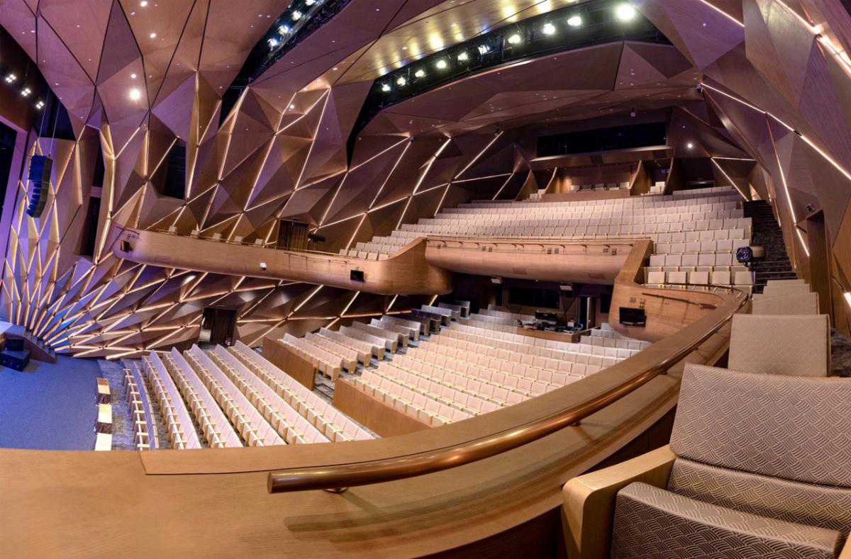 The larger of the two auditoriums can accommodate an audience of 900