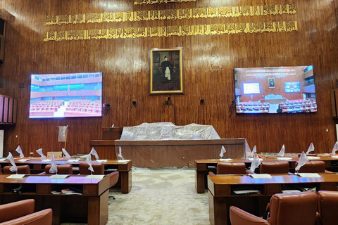 The Senate of the Asian country has installed two 5 x 3m screens