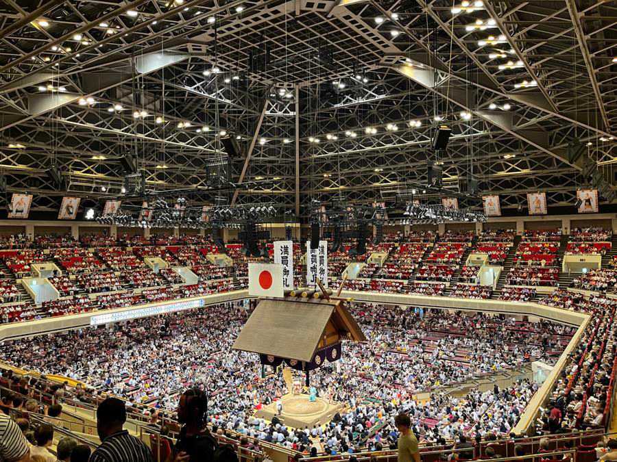 Ryōgoku Sumo Hall or Kokugikan Arena, is dedicated to Sumo