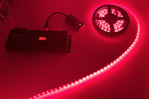QolorFLEX Deep Red LED Tape with 5811 Dimmer, DMXcat and Power Supply banner