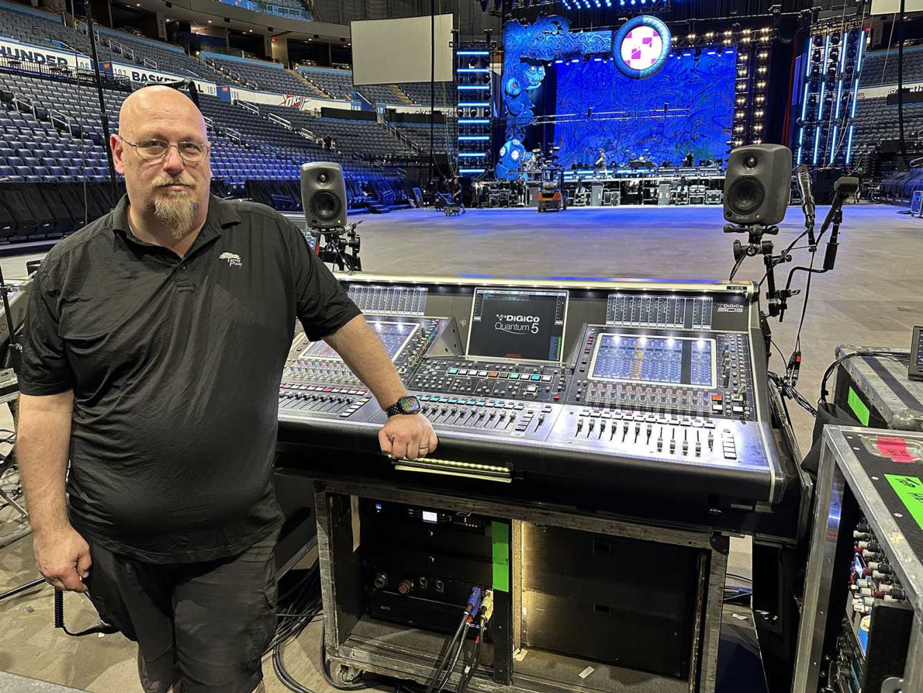 FOH engineer Chad Olech at the tour’s Quantum5 console