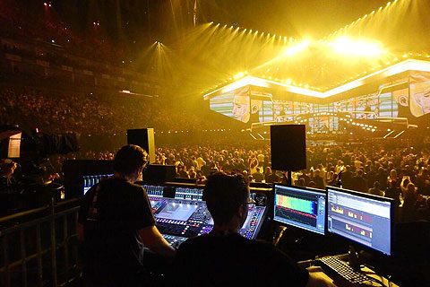 The desk, a DiGiCo SD7, was provided by Britannia Row Productions as was the entire live audio infrastructure