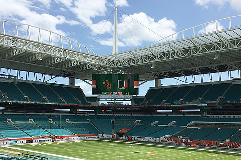 Hard Rock Stadium hosts University of Miami football and major entertainment events throughout the year