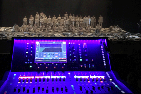 The dLive system consisted of a DM48 MixRack and S3000 Surface