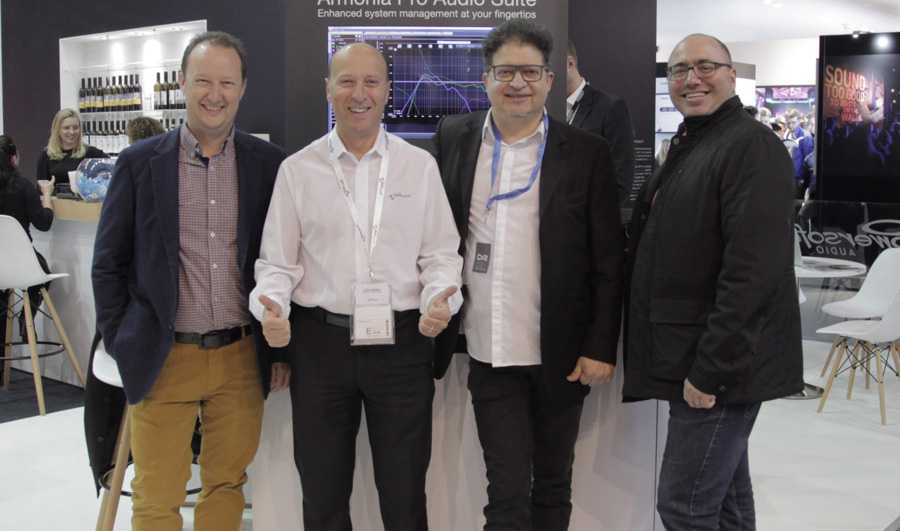 Sébastien Desaever (Sequoia), Luca Giorgi (Powersoft), Guy Vignet (DV2) and Denis Guichard (Sequoia)