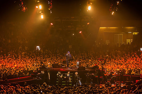 Баста performed in front of a sold-out, 35,000-strong crowd at Moscow’s Olympic Stadium