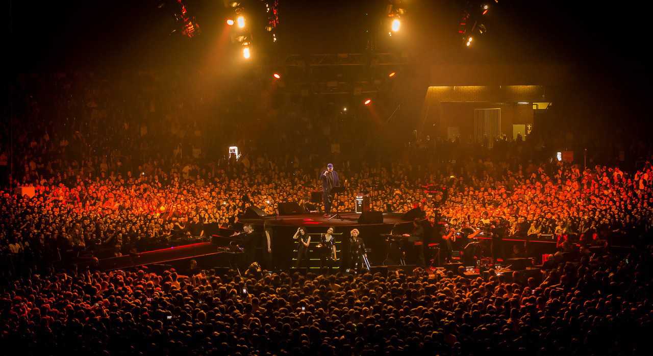 Баста performed in front of a sold-out, 35,000-strong crowd at Moscow’s Olympic Stadium