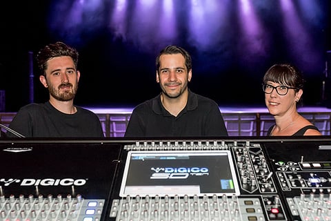 John Pinner (technical manager – O2 Forum Kentish Town), Eral Hassan (general manager – O2 Forum Kentish Town) and Helen McGee (divisional manager – Academy Music Group) (photo: Caitlin Mogridge)