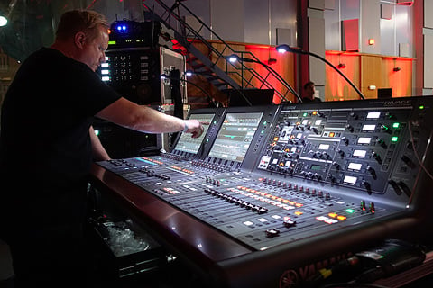 Subfrantic's Steve Davies mixes on the Rivage PM10 system at Abbey Road