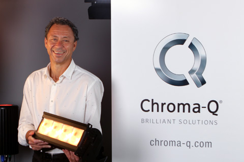 Steve warren of LDC with the ChromaQ Color Force II Batten and Spaceforce studio fixture