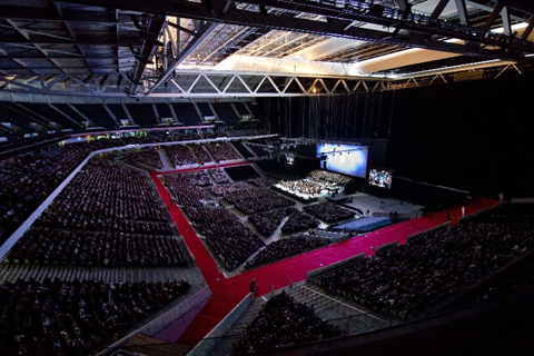 The 30,000-capacity stadium was a spectacular yet fitting venue for the classical concert