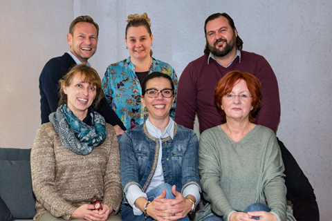 The Harlequin Germany team - front: Britta Fleck-Zink, Sanala Iseken, Christiane Bock; back: Dirk Rüter, Claudia Fröhlich, Thomas Sieber