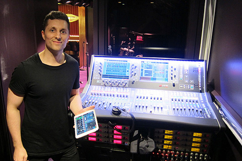 The Arts Club head technician Charles Bidwell with the venue’s Allen & Heath dLive S5000 surface