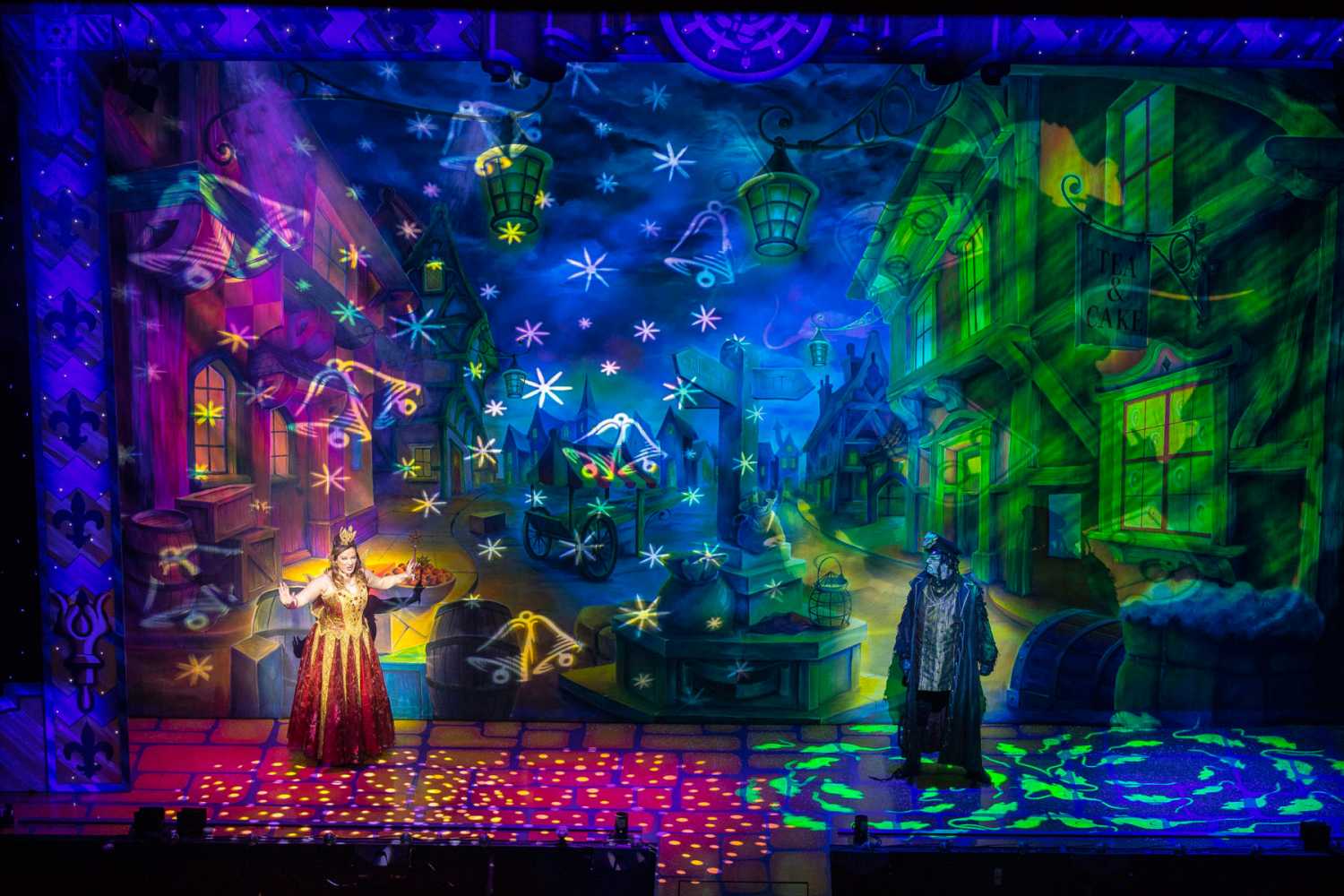 Dick Whittington at Manchester Opera House with lighting designed by Ben Cracknell (photo: Louise Stickland)