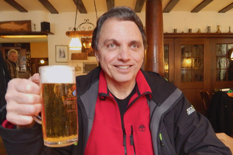 Kevin Loretto with Czech lager in hand