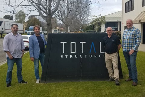 Scott Johnson (CEO Total Structures), Martin Kuyper (CEO & founder Eurotruss), Peter Johns (founder Total Structures) and Bill Berrier (CFO Total Structures)