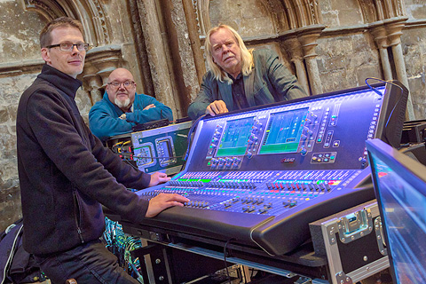 Erik Jordan, Ian Barfoot and Rick Wakeman at the dLive in Lincoln Cathedral