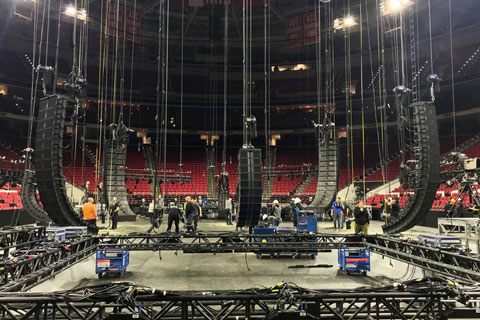 Kevin Hart’s Irresponsible tour is carrying a full L-Acoustics system from Showtime Sound (photo: Kevin Kwan)