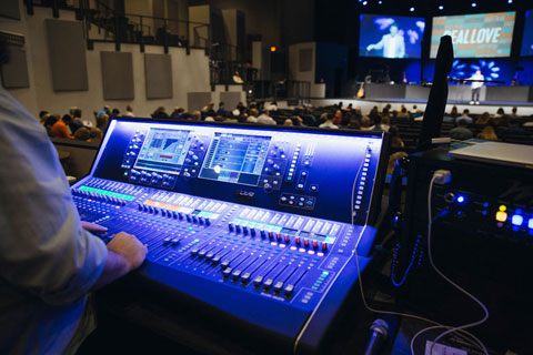 Tim Vencil mixes FOH on Castle Hills' dLive S7000 surface