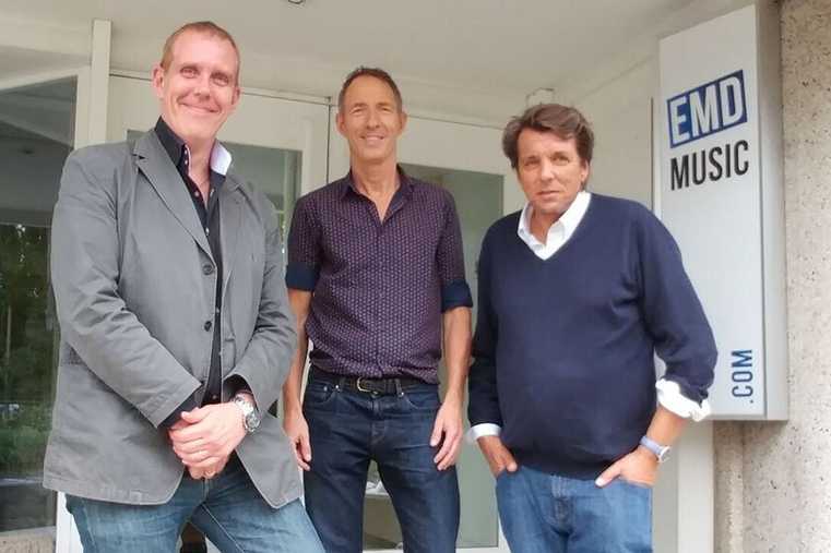 Patrick Almond (general manager, Studiomaster), Serge Alsteen (sales director, EMD Group), Mike Bufton (head of international sales, Studiomaster)