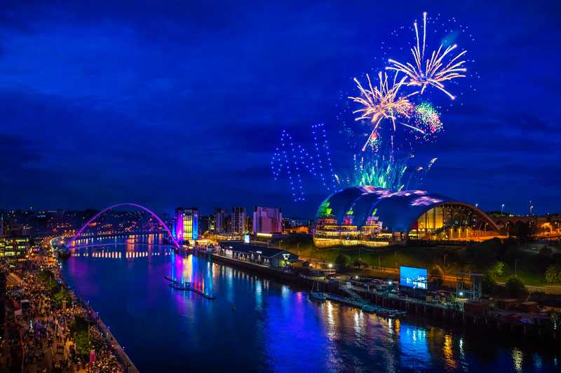 The Great Exhibition of the North's opening ceremony along the Tyne Rive