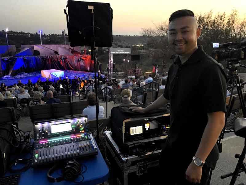 Alan Chang with the SQ-5 for Opera NEO’s performance of Mozart’s Idomeneo