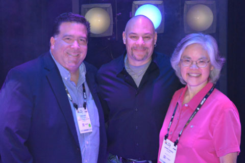 Herrick Goldman (centre), principal of HG Lighting Design, with Behind the Scenes Foundation board members Tobin Neis and Dawn Chiang