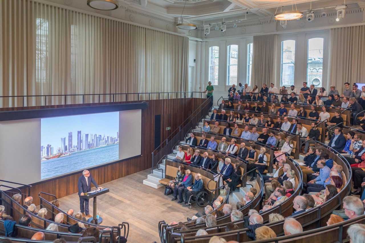 The form of the new lecture theatre went through several iterations