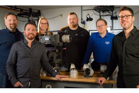 Christian Foster (lens technician), Peter Fodero (operations manager), Kelli Bingham (regional marketing executive), Jim Cook (prep technician), Mike Sippel (senior field support technician), Kyle Baggett (client contact)