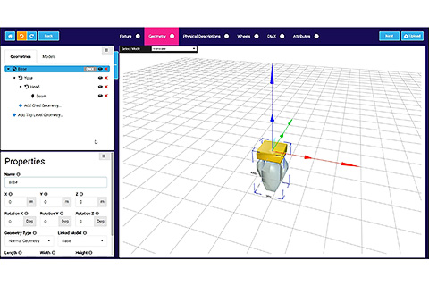 The web-based fixture builder allows manufacturers to create GDTF files for their fixtures, is updated in GDTF version 1.0