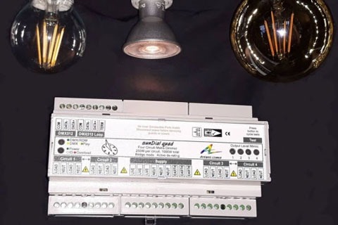 sunDial quad offers a professional DMX512/RDM controlled solution