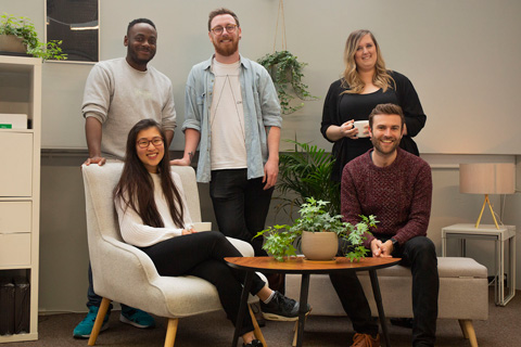 Rear: Adrian Powell, Alex Hardie and Michaela Welford; front: Katherine Fung and Matt Appelby