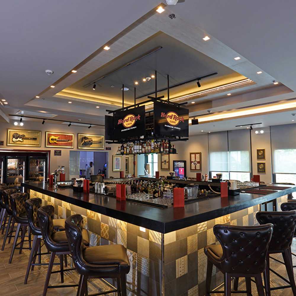 The Hard Rock Cafe is in the city’s newly opened Exchange Square building