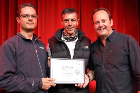 Frederic Kromberg from Klotz (right) with DWR’s Bruce (left) and Duncan Riley