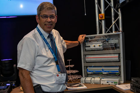 David Catterall demonstrates RigSwitch at PLASA 2019