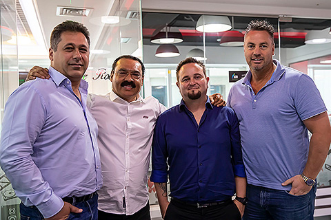 Elie Battah (GM of Robe Middle East) with SLS’ Martin Luiz, Darion Garisch and Ed Jarman