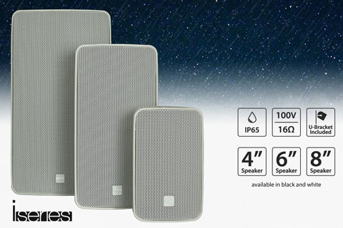 All speakers are housed in a stylish weatherproof plastic white or black cabinet