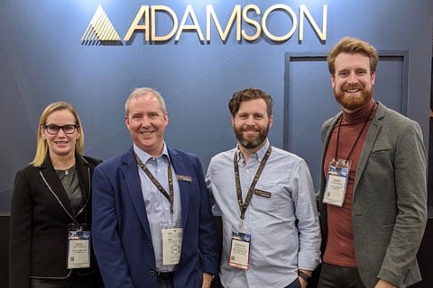 [L-R] AVIXA Foundation executive director Heidi Voorhees; Adamson CEO Marc Bertrand; Adamson head of education & applications Jeremiah Karni; AVIXA Foundation programme director Joseph Valerio introducing the Winding Roads Education Series