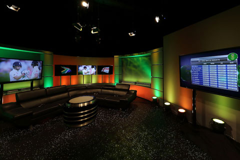 For the Cricket Test Series, the SABC built a temporary set in Studio 7 in Auckland Park