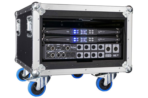 The N-RAKs are equipped with Powersoft T604, featuring Dante audio networking