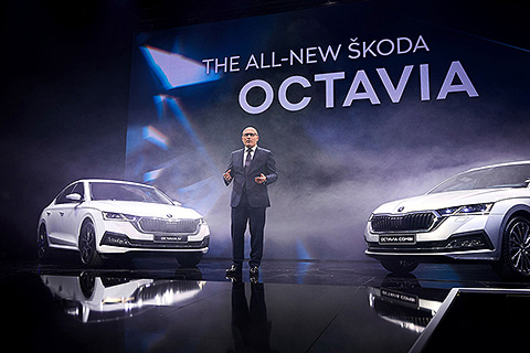 The new Škoda Octavia was unveiled at the Prague National Gallery’s Trade Fair Palace