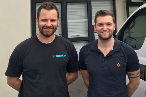 Andy Pettit with Bradley Bruchhausen at DWR Distribution’s offices in Milnerton, Cape Town