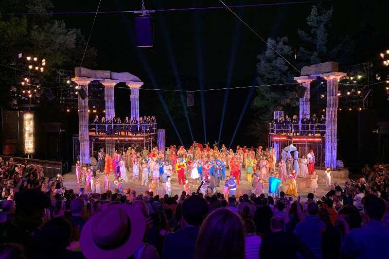 Hercules at the outdoor Delacorte Theatre in New York’s Central Park