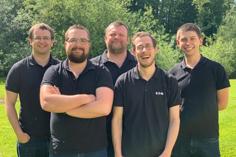 The Zero 88 training team - Jon Hole, Tyler Holpin, Keith Rogers, Nathanael Orr and Edward Smith (the image was taken before social distancing was introduced)