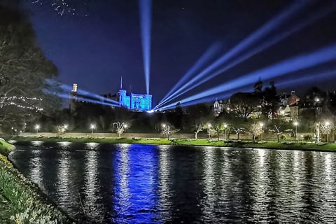 Limelight Event Services illuminated local landmark Inverness Castle (photo: Craig Duncan)